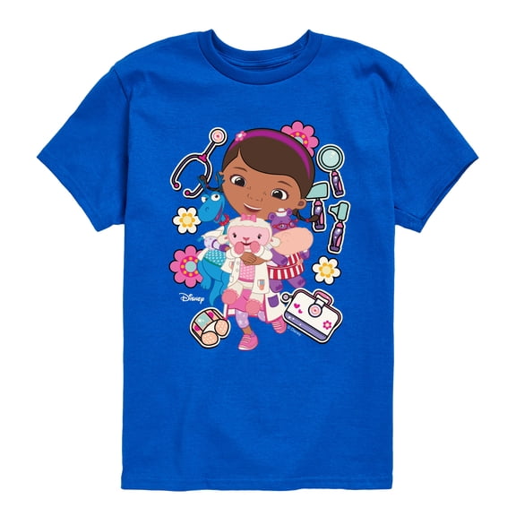 Doc Mcstuffins -Stickers - Youth Boys Short Sleeve Graphic T-Shirt