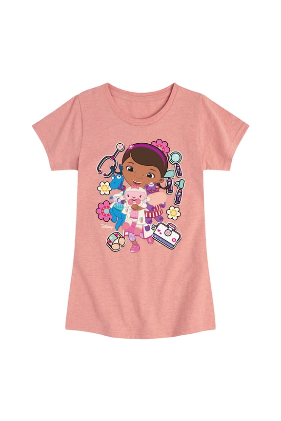 -Stickers - Youth Girls Fitted Short Sleeve T-Shirt
