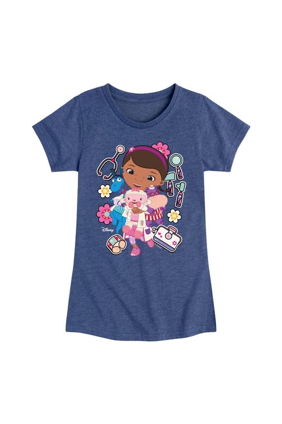 -Stickers - Youth Girls Fitted Short Sleeve T-Shirt