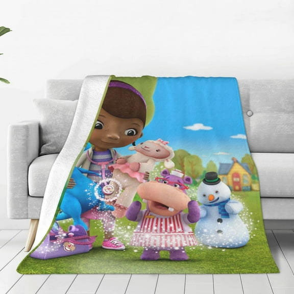 Doc Mcstuffins Ultra-Soft Micro Fleece Blanket Cozy Blanket Thick Warm Plush Throw Blanket Sofa Cushion