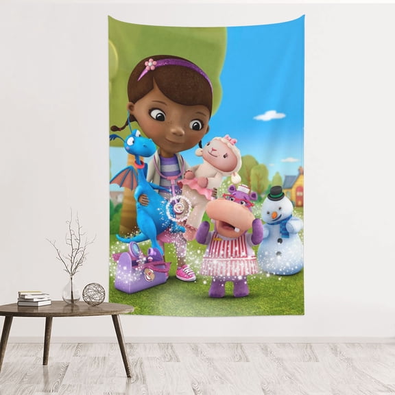 Doc Mcstuffins Wall Tapestry Poster for Bedroom Aesthetics Room Decor Flag Wall Hanging for Teen Girls Men Dorm Living Room (60''x40'')