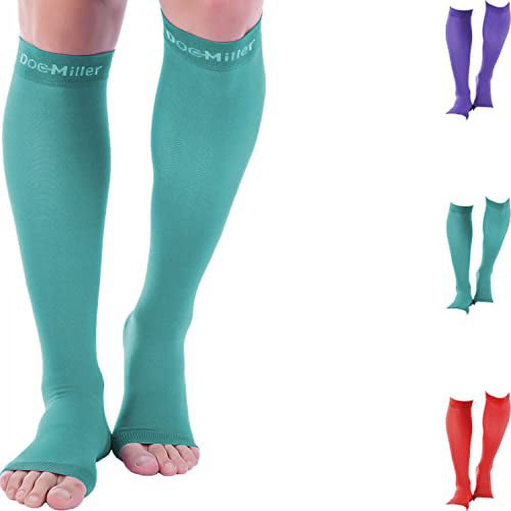 Doc Miller Open Toe Compression Socks Women and Men, 2030 mmHg Toeless