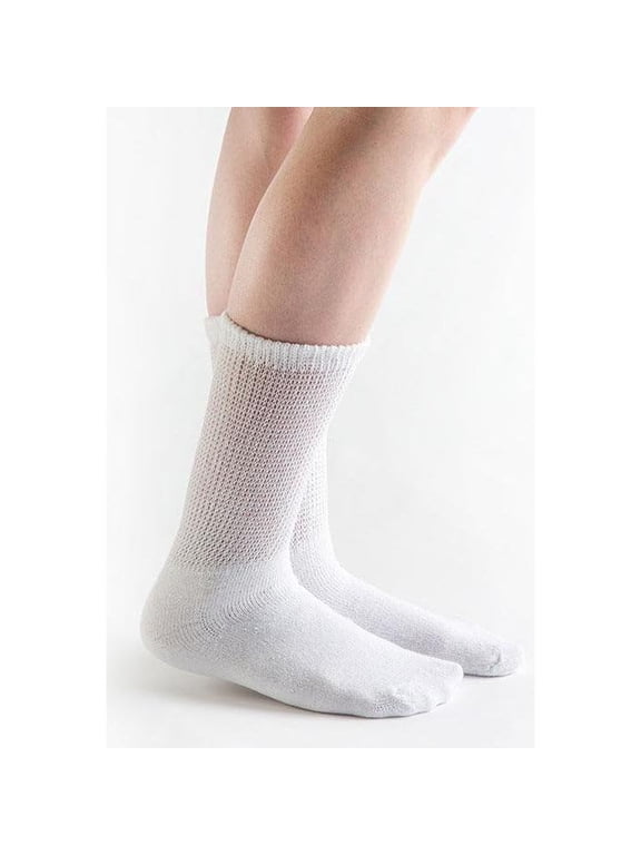 Loose Fit Cotton Diabetic Socks for Men and Women, 3 Pairs, Crew