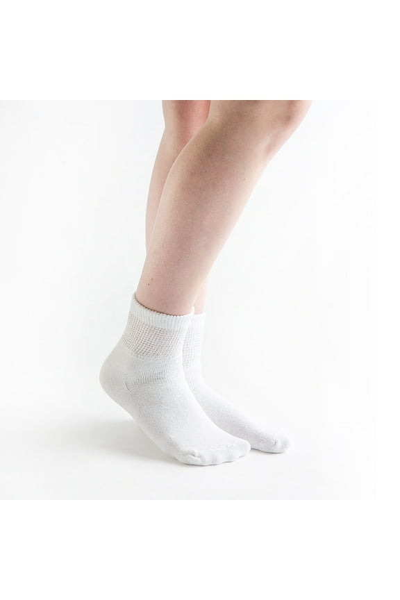 Loose Fit Diabetic Socks, 12 Pairs, 1/4 Crew
