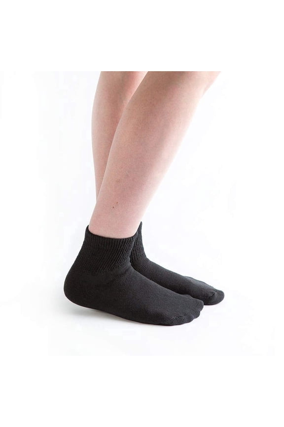 Loose Fit Cotton Diabetic Socks – Non-Binding 1/4 Crew for Men & Women, Circulation, Comfort, 3 Pairs