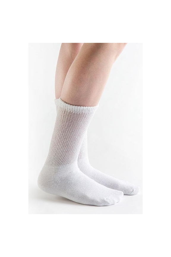 Loose Fit Cotton Diabetic Socks for Men and Women, 3 Pairs, Crew