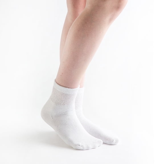 Doc Ortho Loose Fit Cotton Diabetic Socks for Men and Women, 6 Pairs, 1/4 Crew