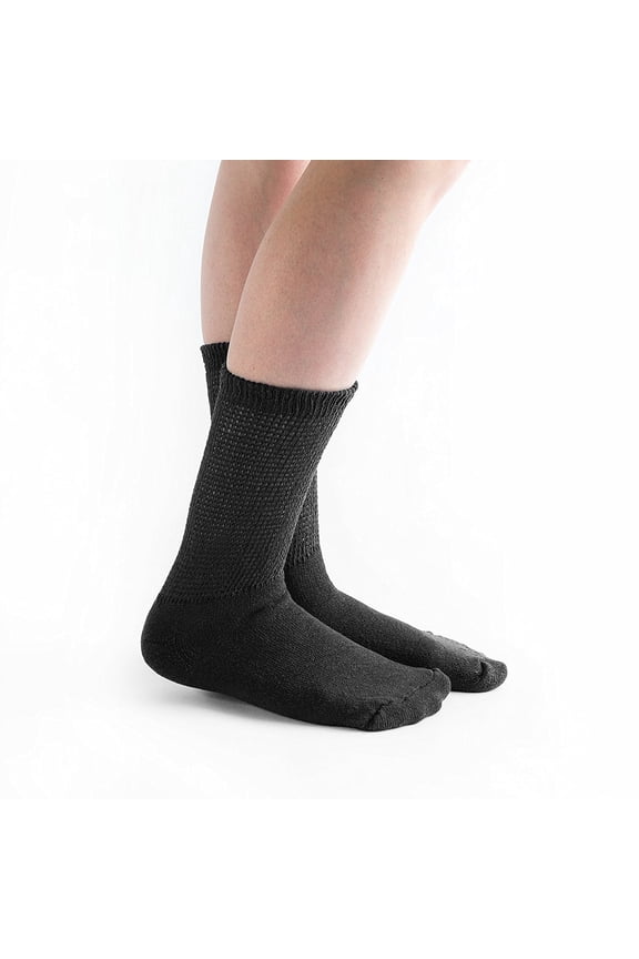 Loose Fit Cotton Diabetic Socks – Non-Binding Crew for Men & Women, Circulation & Comfort, 6 Pairs