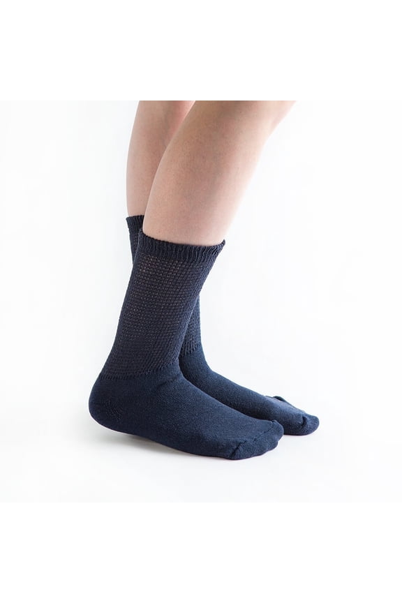 Loose Fit Cotton Diabetic Socks – Non-Binding Crew for Men & Women, Circulation & Comfort, 6 Pairs