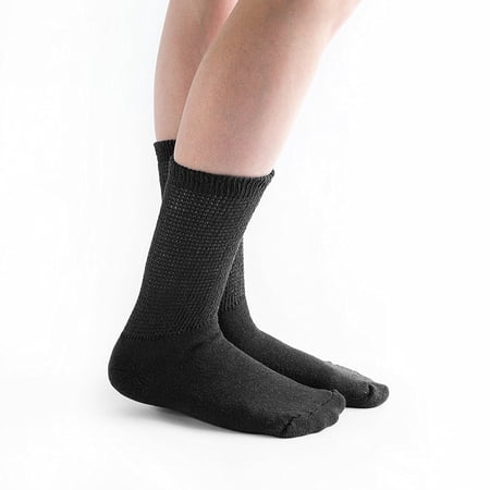 Doc Ortho Loose Fit Cotton Diabetic Socks – Non-Binding Crew for Men & Women, Circulation & Comfort, 6 Pairs