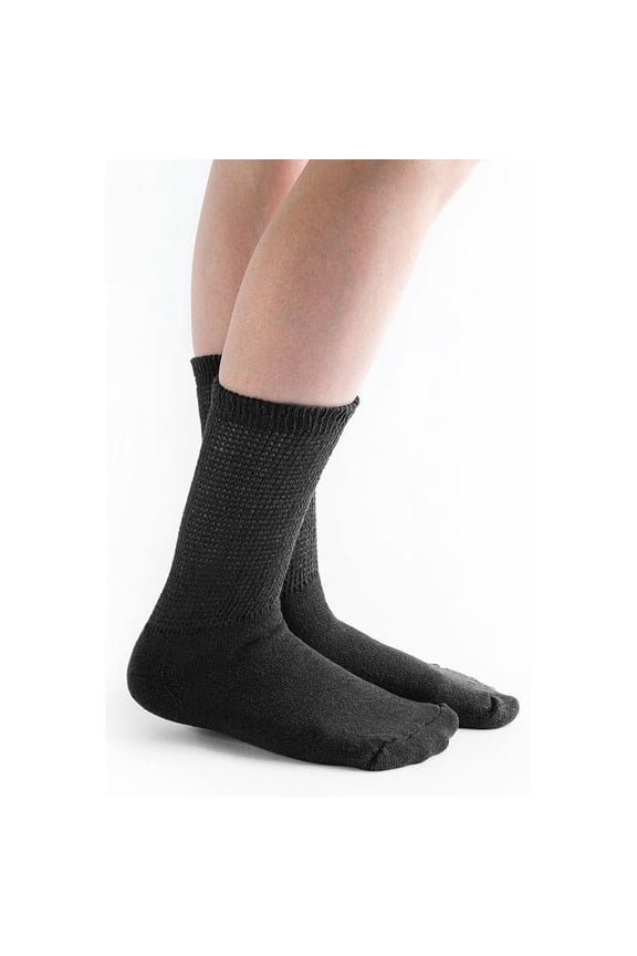 Loose Fit Cotton Diabetic Socks for Men and Women, 6 Pairs, Crew