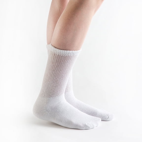 Doc Ortho Loose Fit Cotton Diabetic Socks – Non-Binding Crew for Men & Women, Circulation & Comfort, 6 Pairs