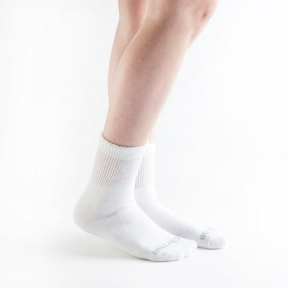 Doc Ortho Loose Fit Diabetic Socks – Non-Binding 1/4 Crew for Men & Women, Circulation & Comfort, 6 Pairs