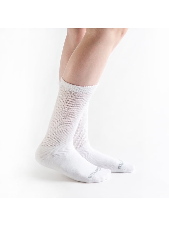 Diabetic Socks for Women and Men Non-Binding Crew 6 Pairs | Ultra-soft acrylic blend with seamless toes and moisture-wicking fabric for everyday comfort; machine washable for easy care.