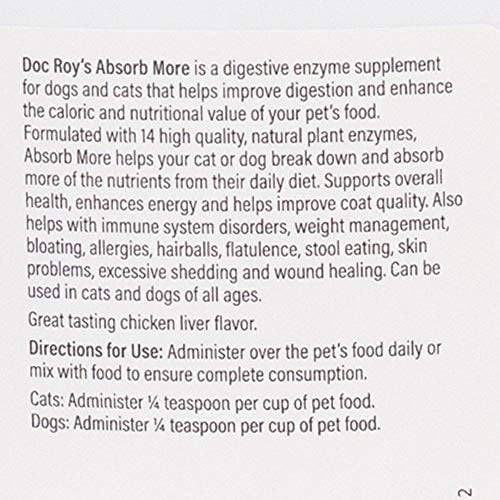 Doc Roy's Absorb More Digestive Enzyme Supplement for Dogs & Cats