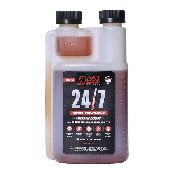 Doc's Diesel 24/7 6-in-1 Cetane Boost & Fuel Treatment, 16 oz, Treats 400 Gal