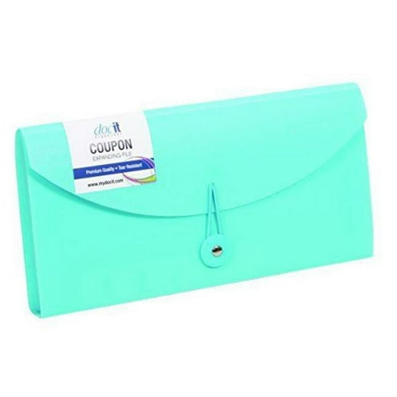 DocIt Coupon Organizer, 13-Pocket Expanding File Organizer for Coupons, Receipts, Invoices, Checks and More, 10.4 x 5 x 1.3, Color May Vary 00886
