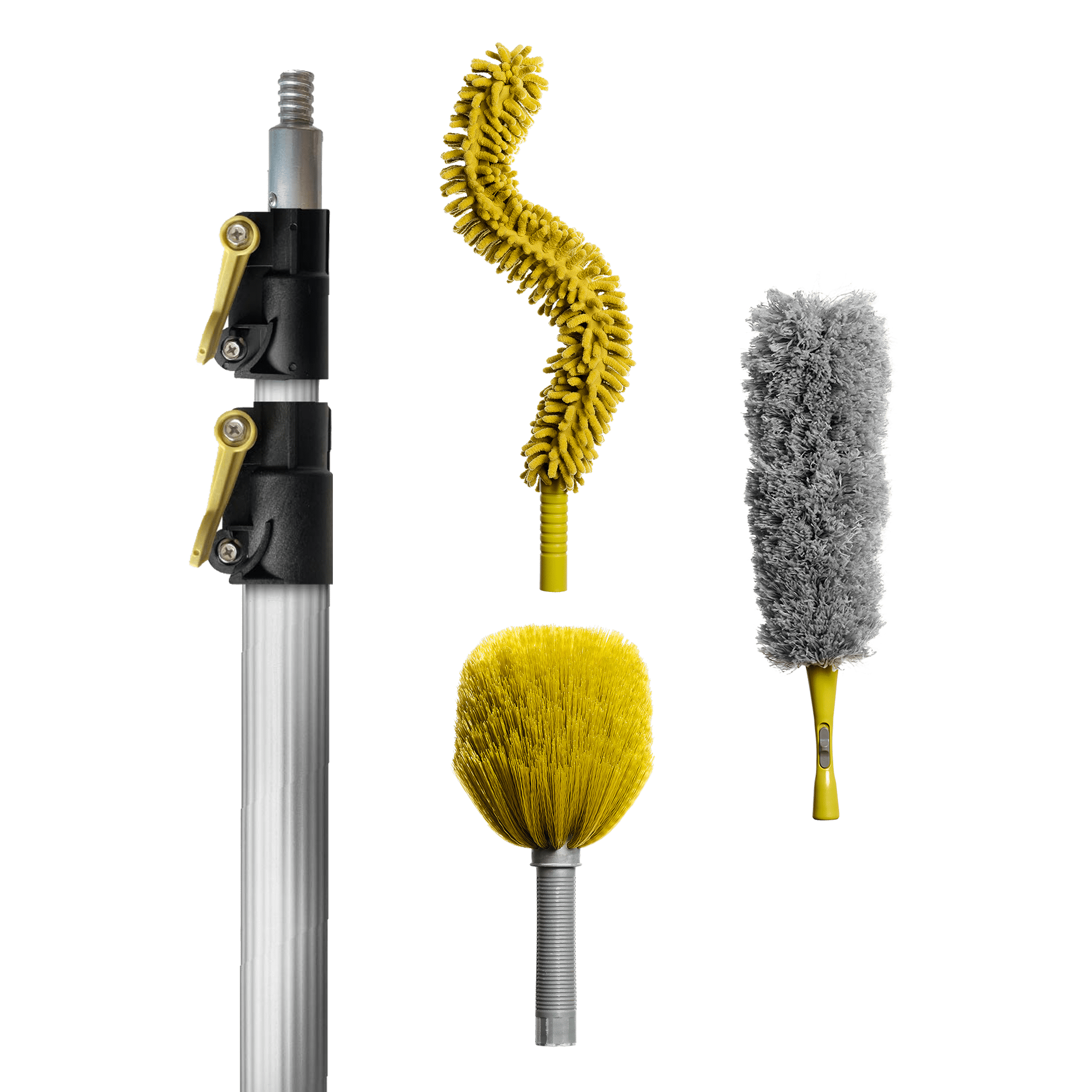 Docapole 20 Foot High Reach Dusting and Cleaning Kit with 5-12 Foot  Extension Pole and Dusting Attachments