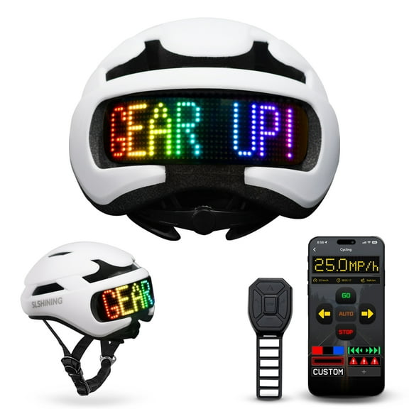 Docgari Bike Helmet with Light - Bike Helmet with DIY LED Screen for Scooter, Bicycle, Skateboard - LED Display Helmet with Customizable Patterns - Bicycle Helmet Light for Adult Men and Women