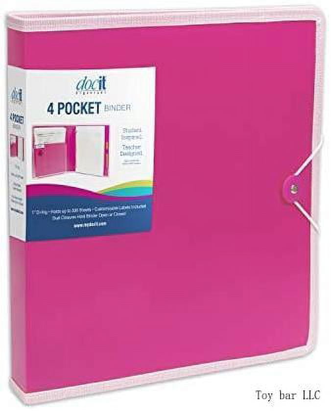 Mead Trapper Keeper 3-Ring Pocket Binder, 1 Capacity, 11.25 x 12.19, Neon Heart