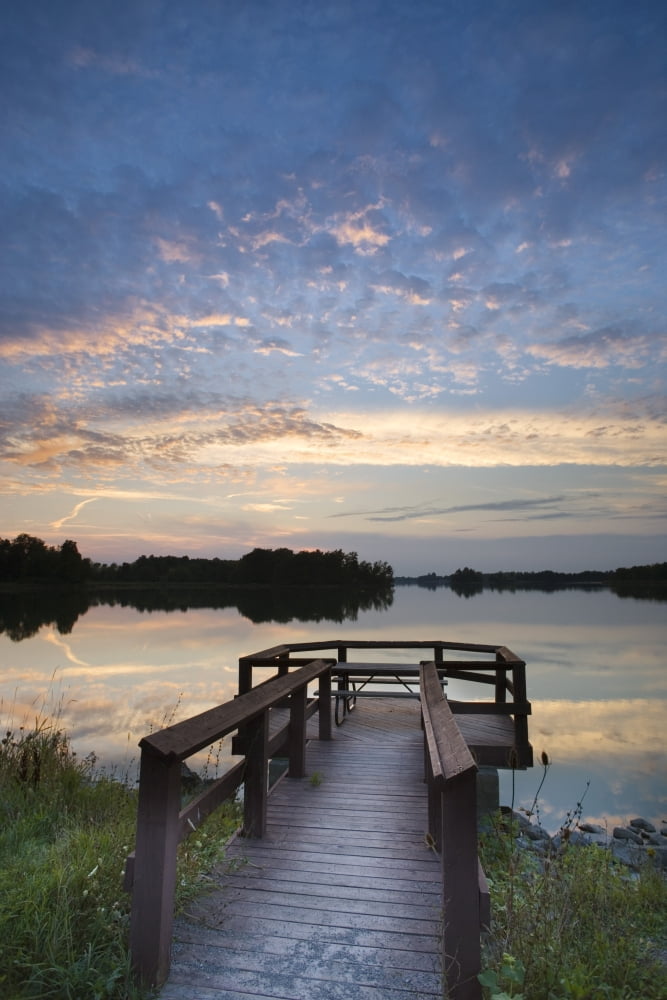 Dock At Lake Napenco Binbrook Conservation Area Binbrook Ontario Canada Canvas Art - Darwin Wiggett Design Pics (11 x 17)