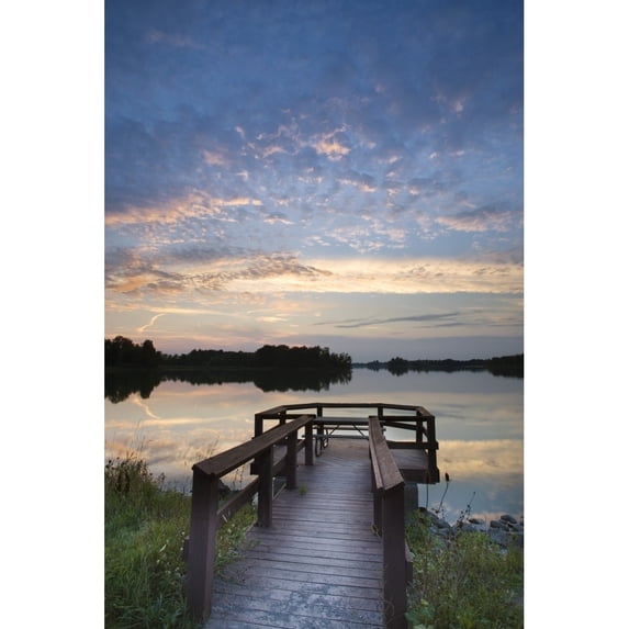 Dock At Lake Napenco, Binbrook Conservation Area, Binbrook, Ontario, Canada Poster Print (22 x 34)