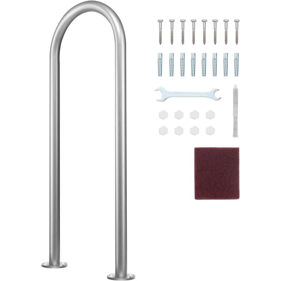 Dock Boarding Handrail, 36 x 13 inch Swimming Pool Railing, Aluminum with Base Plate for Indoor/Outdoor Pools, Boat Safety Railing Decks, Rust-Proof Grab Bar Accessories Spas Docks