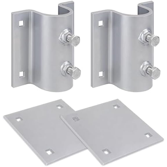 Dock Brackets Hardware,Dock Post Hardware,Stationary Dock Side Leg Pipe Holder Sleeve Pole Bracket,Heavy Duty, Includes 2 Pipe Brackets + 2 Backer Plate + Carriage Bolts$$Watercraft