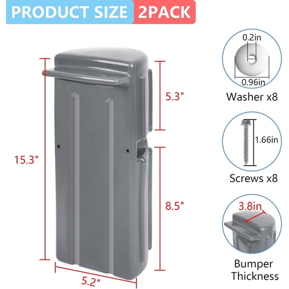 Dock Bumpers,Dock Fenders Bumper,Marine Boat Dock Bumpers,Inflatable Dock Protection for Docking Includes Mounting Hardware（White/Black/Grey）