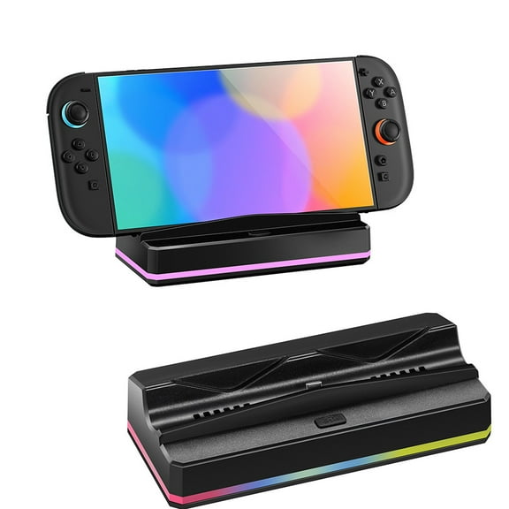 Dock Cooling Fan for Nintendo Switch 2 (2025), Dual Cooling Fans with 3 Adjustable Speeds, RGB Lighting Modes, Touch Control, Memory Function, Heat Dissipation Base Stand for Switch 2 Console