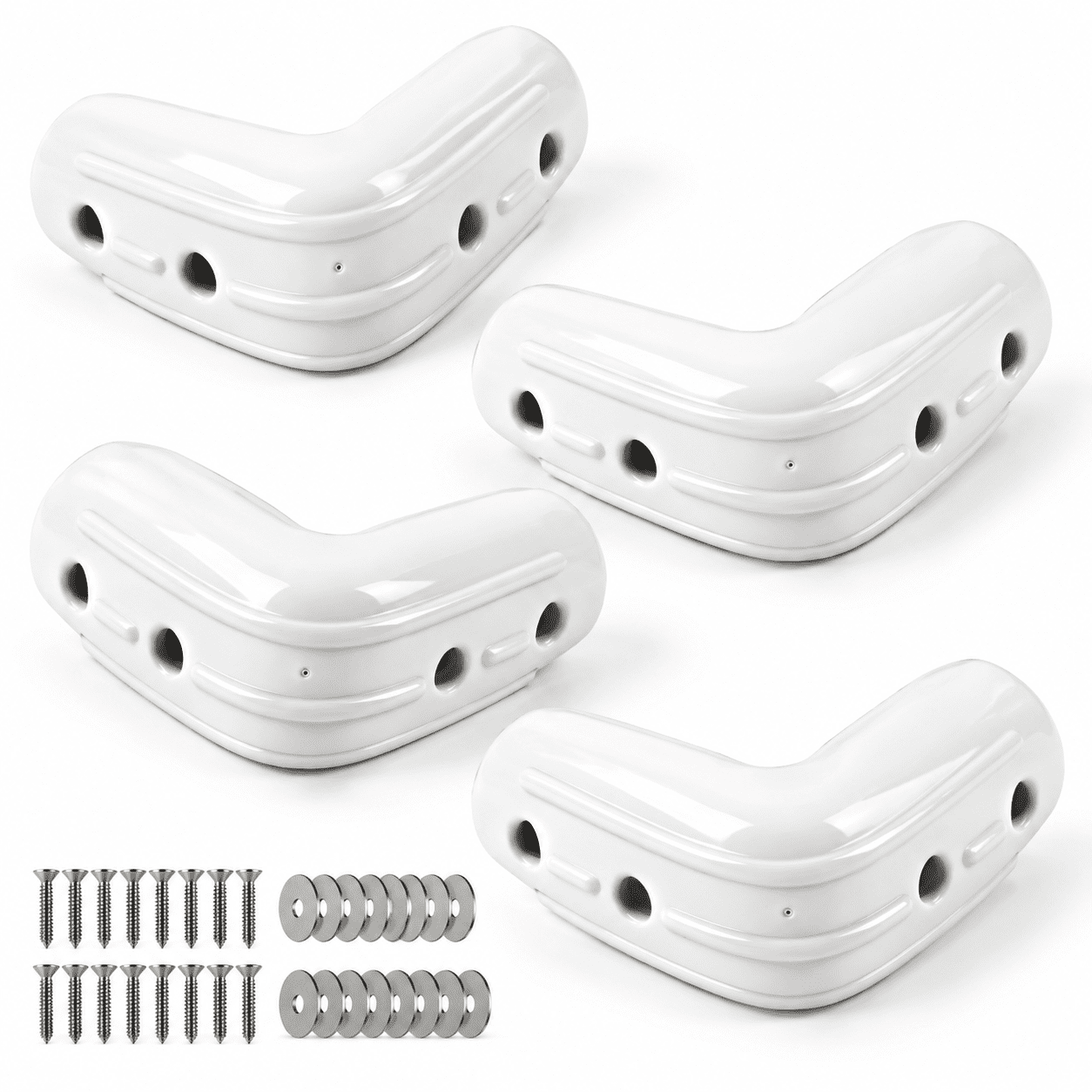 Dock Corner Bumpers 4 Pack White Marine Fender Guard For Docking Soft ...