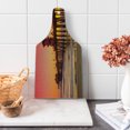 thumbnail image 1 of Dock Cutting Board, Wide Shot of Huntington Beach Piert Sunset in Contrast Colours Dreamy View, Decorative Tempered Glass Cutting and Serving Board, in 3 Sizes, by Ambesonne, 1 of 2
