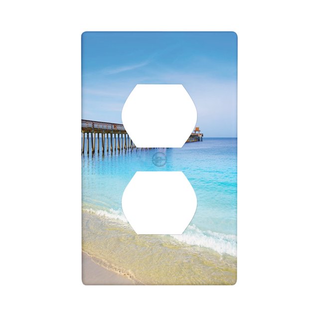 Dock,Duplex Outlet Covers Wall Plate Decorative,Florida USA Sunny