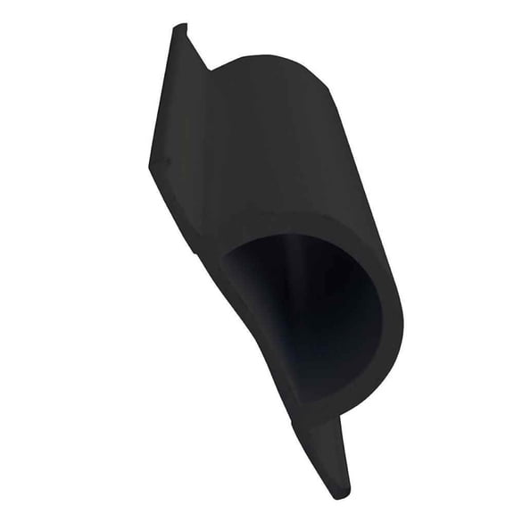 23" Solid Black Outdoor Dock Edge Standard "D" PVC Profile 16-Feet Roll