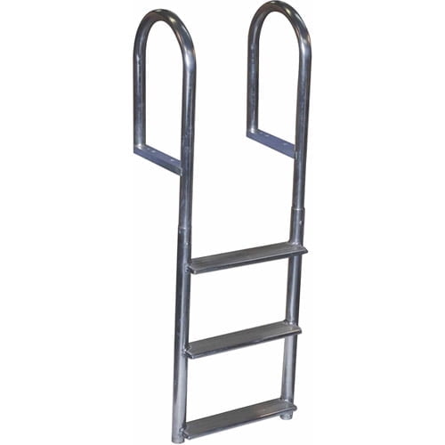 Dock Edge Welded Fixed Wide Step Dock Ladder, 3 Steps, Aluminum
