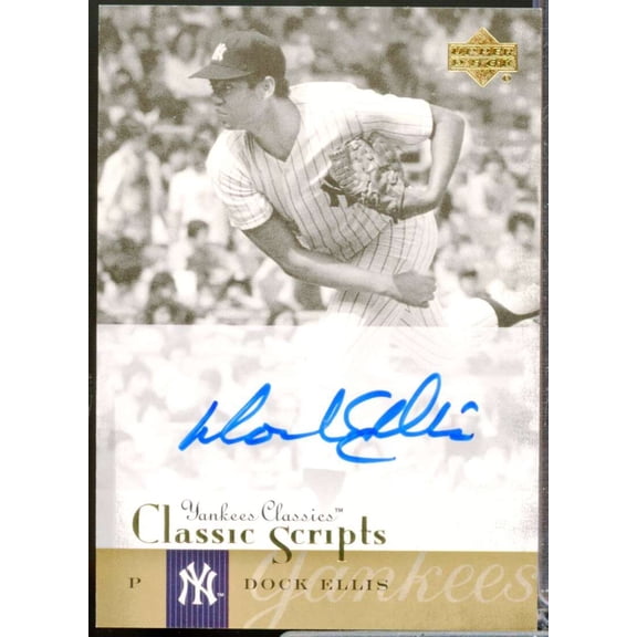 Dock Ellis Card 2004 UD Upper Deck Yankees Classics Scripts Autograph #14