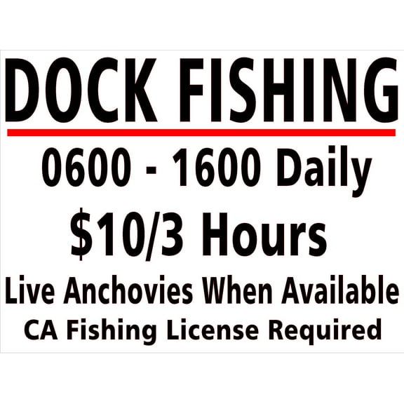 Dock Fishing Sign