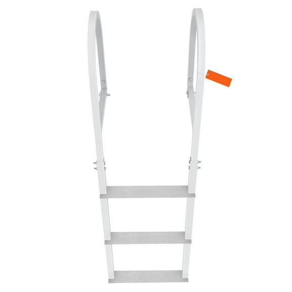 Dock Ladder, Aluminum Alloy Pontoon Boat Ladder with 3.1'' Wide Step & Nonslip Rubber Mat, Removable 3 Steps, 500 lbs Load Capacity, Easy to Install for Ship/Lake/Pool/Marine Boarding