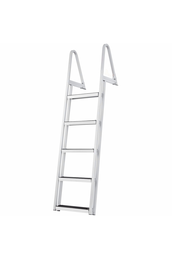 Dock Ladder, Aluminum Pontoon Boat Steps - 350lbs Capacity, 4'' Wide Steps, Non-Slip, Removable for Lake, Pool, Marine Boarding