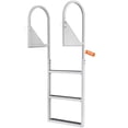 thumbnail image 1 of Dock Ladder, Flip-Up 3 Steps, 350 lbs Capacity, Aluminum Alloy Pontoon Boat Ladder with 2'' Wide Non-Slip Steps, Easy Install for Marine/Pool/Lake Boarding, 1 of 11