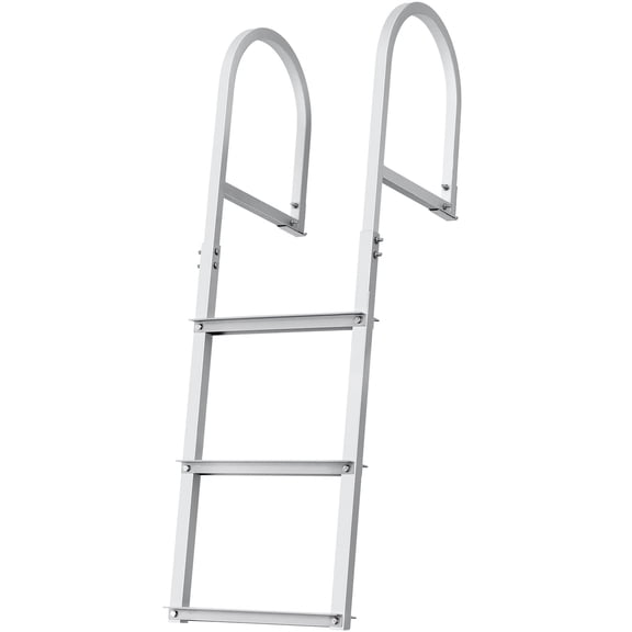 Dock Ladder, Removable 3 Steps, 500 lbs Load Capacity, Aluminum Alloy Pontoon Boat Ladder with 3.1'' Wide Step & Nonslip Rubber Mat, Easy to Install for Ship/Lake/Pool/Marine Boarding