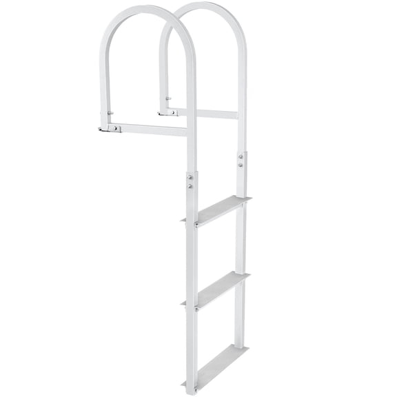 Dock Ladder, Removable 3 Steps, 500 lbs Load Capacity, Aluminum Alloy Pontoon Boat Ladder with 3.1'' Wide Step & Nonslip Rubber Mat, Easy to Install for Ship/Lake/Pool/Marine Boarding
