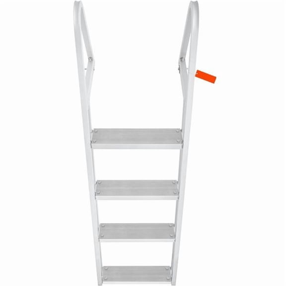 Dock Ladder, Removable 4 Steps, 350 lbs Load Capacity, Aluminum Alloy Pontoon Boat Ladder with 4'' Wide Step & Nonslip Mat, Easy to Install for Ship/Lake/Pool/Marine Boarding