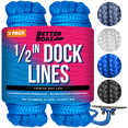 thumbnail image 1 of Dock Lines Boat Ropes for Docking 1/2" Line Braided Mooring Marine Rope 25FT Nylon Rope Boat Dock Lines for Docking Boat Lines Boating Rope Braided Blue 2 Pk, 1 of 7