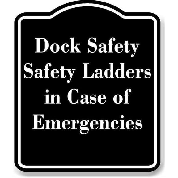Dock Safety Rules Read Before Boarding BLACK Aluminum Composite Sign 8.5''x10''