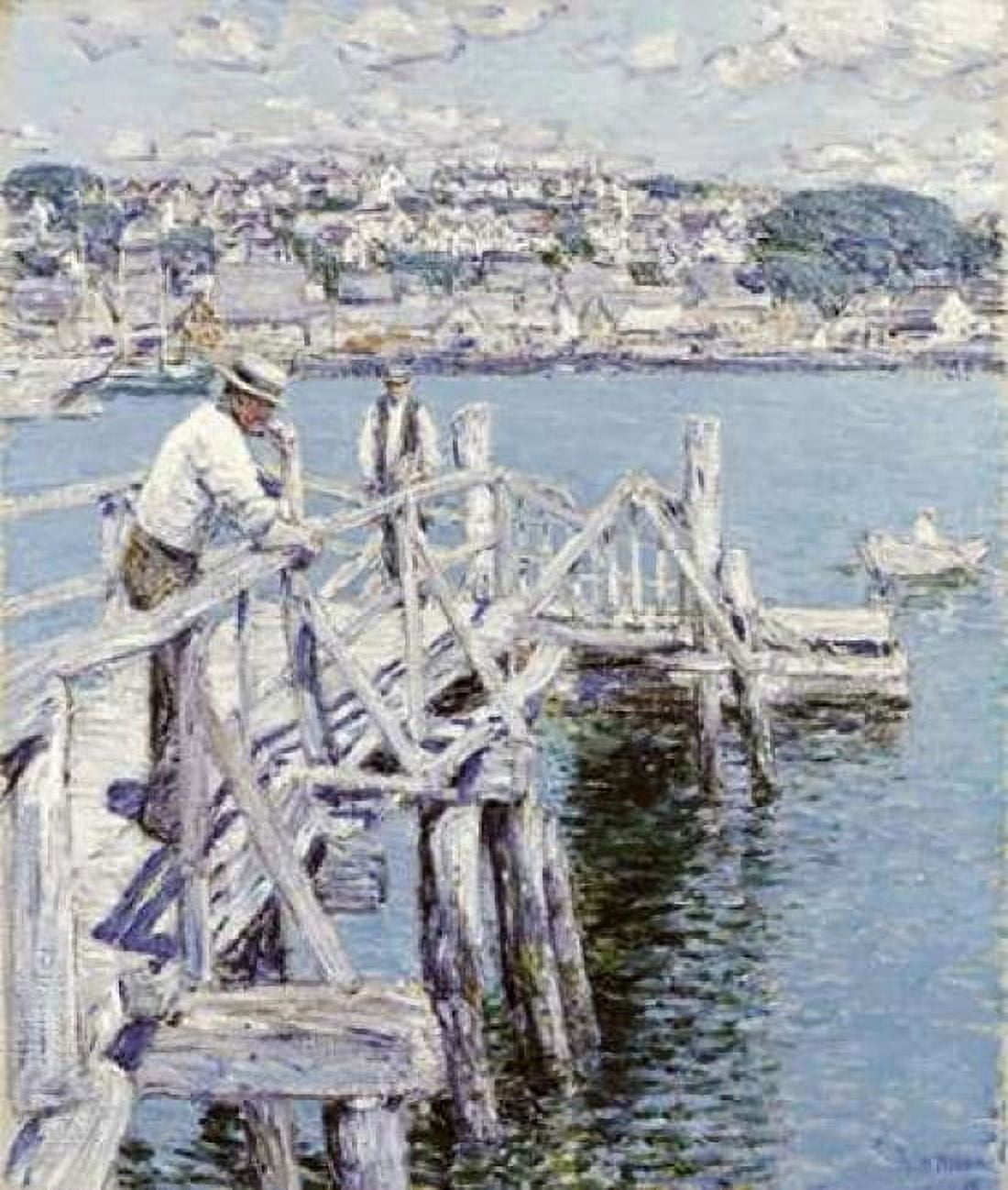 Dock Scene Gloucester Canvas Art - Childe Hassam (24 x 24)