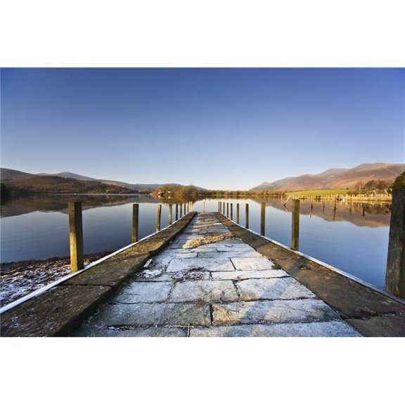 Dock in A Lake Cumbria England Poster Print - 18 x 12