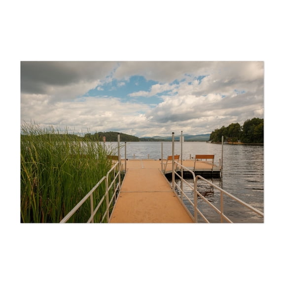 Dock on Island Pond - Brighton Vermont Photography Lake Nature Scenic Water Boardwalk Summer Unframed Wall Art Print 32 x 48 inches
