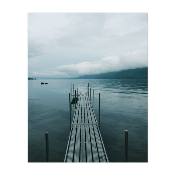 Dock on Lake George 03 - Silver Bay New York Photography Nature Landscape Water Boardwalk Minimalist Lake Scenic Unframed Wall Art Print 6 x 8 inches