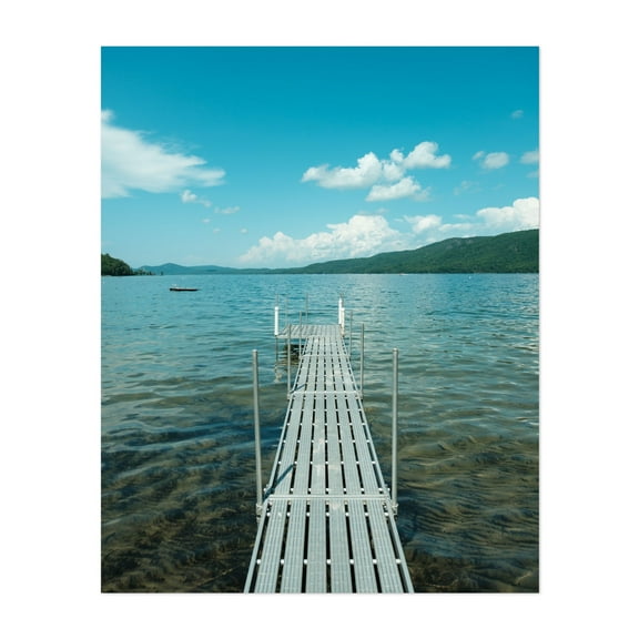 Dock on Lake George 04 - Silver Bay New York Photography Unframed Wall Art Print 8 x 10 inches